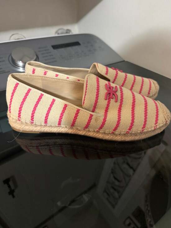 Sam Edelman Shoes - Sam Edelman Kathleen Striped Canvas Espadrille Slip-On Shoes Size 7.5